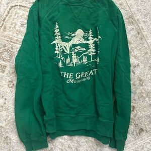 THE GREAT. Forest Green Crewneck Sweater